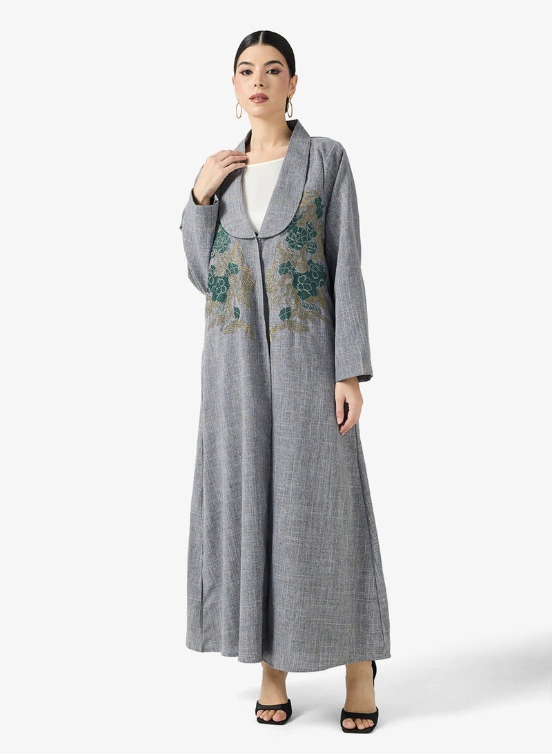 hayas closet Embroidered Abaya With Sheila - Image 1